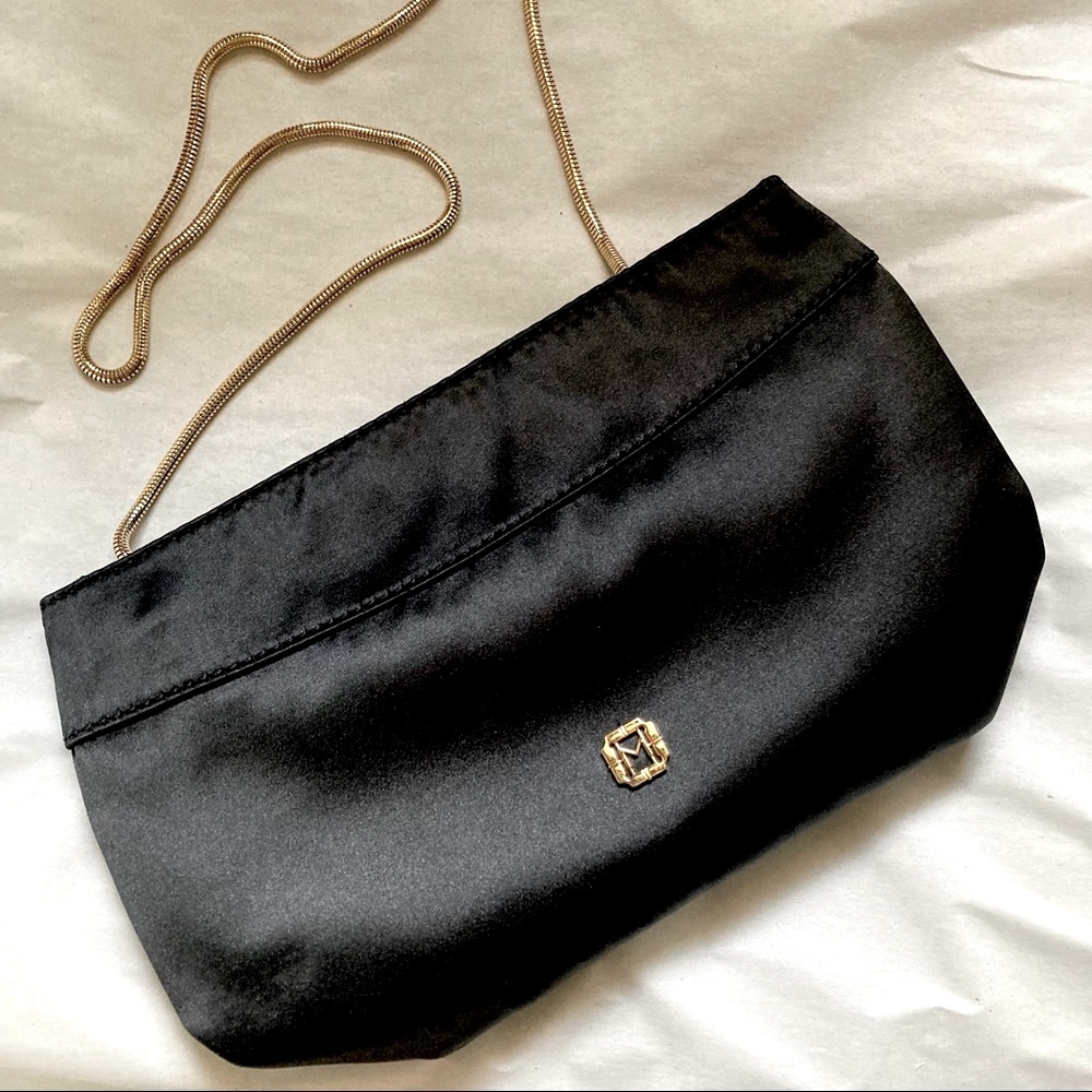 Monet Black Satin Purse - Picture 1 of 10